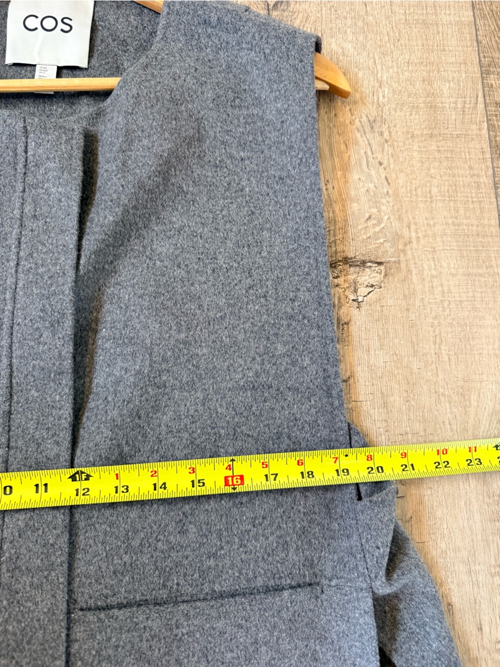 COS Double Faced Wool Hybrid Vest Gray M-L - Picture 8 of 8